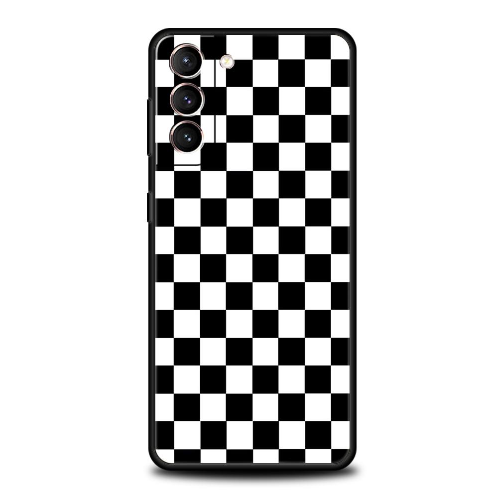 Custodia per telefono a quadri a scacchi per Samsung Galaxy S24 S23 Ultra S22 S21 S20 FE 5G S10 S10E S9 Plus S8 Cover morbida in silicone