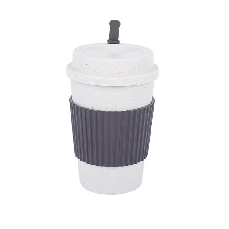 Wheat Straw Coffee Cup, European Portable Water Cup, Outdoor Leisure Cup, Personalized With Lid
