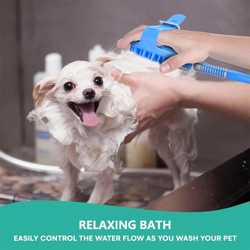 Pet Dog Bath Tool, Bath Brush, Comb, 2-In-1 Cleaning Baths Silicone Hose Nozzle, Handheld Massage Brush, Pet Cleaning Baths Tool