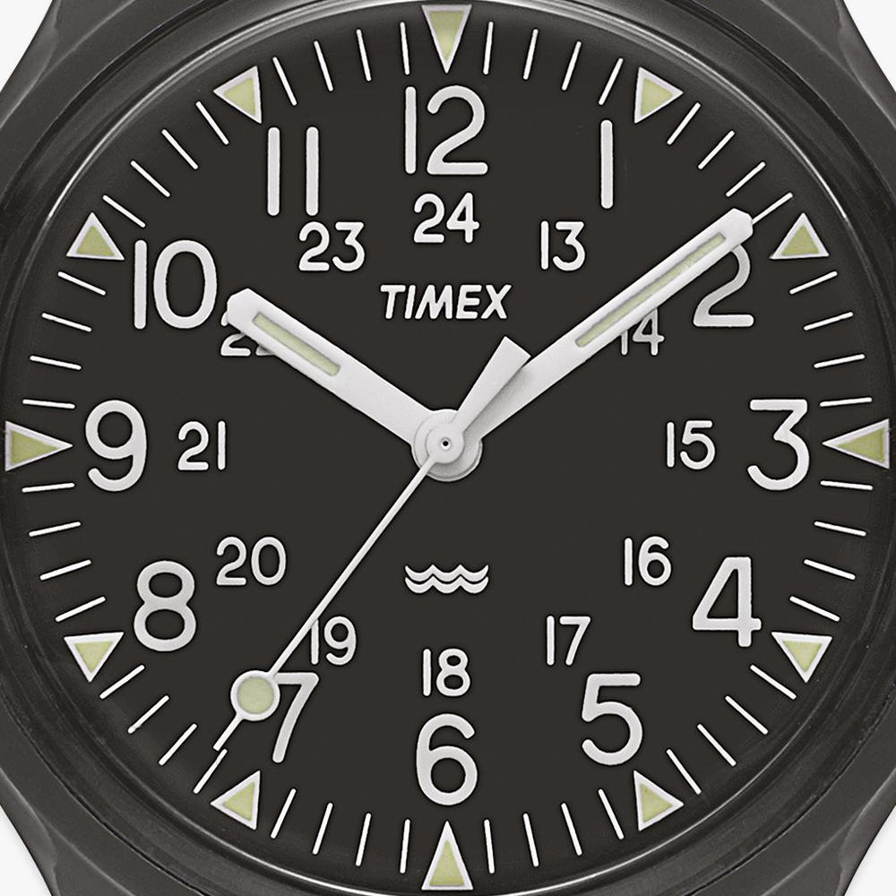 TIMEX MK1 All-Black Military Grosgrain Tool Watch 36mm TW2R13800