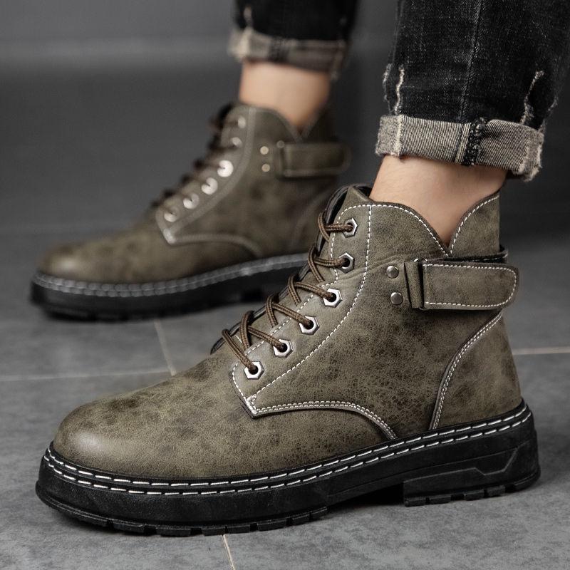 Fashion 2024 Winter Men's Boot British Style Retro Middle Cut Men Boot High Cut Men's Shoes Snow Bootsd