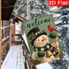 2D Flat - 2D Flat - 2D Flat Christmas Checkered Snowman Red Robbing Mockingbird Garden Flag_3-28X40 Inch Outdoor Garden Flag Double-Sided Home Decorat