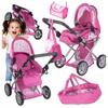 [PACZB] Puppenwagen 3 in 1 Korb, Buggy, Trage + Zubehör Z3333