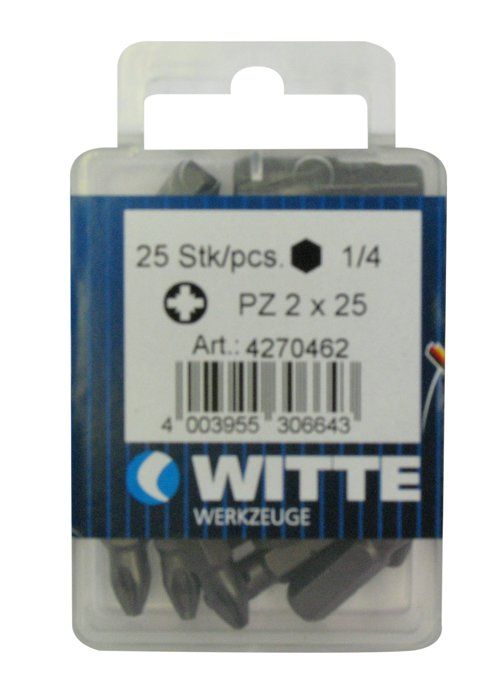 Bits - WEISS - 4270462 - Satz mit 25 Bits - PZ2 - 25mm - Hergestellt in Deutschland
