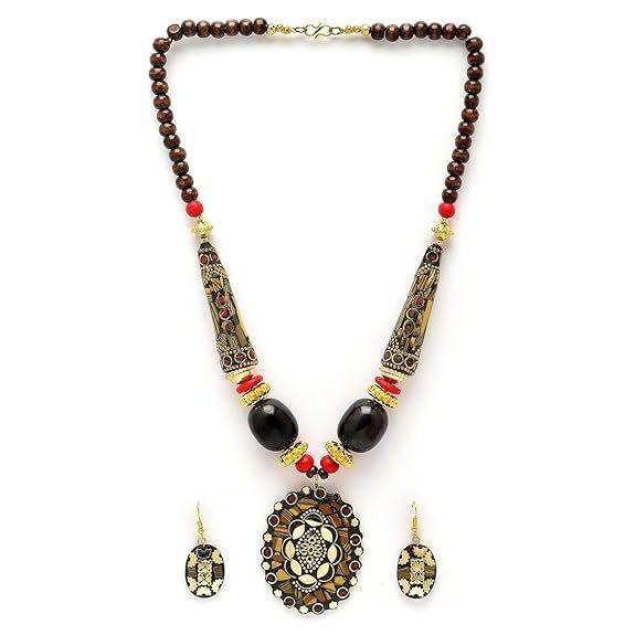 Fashion Latest Stylish Traditional Tibetan Pendant Necklace Jewellery Set for Women