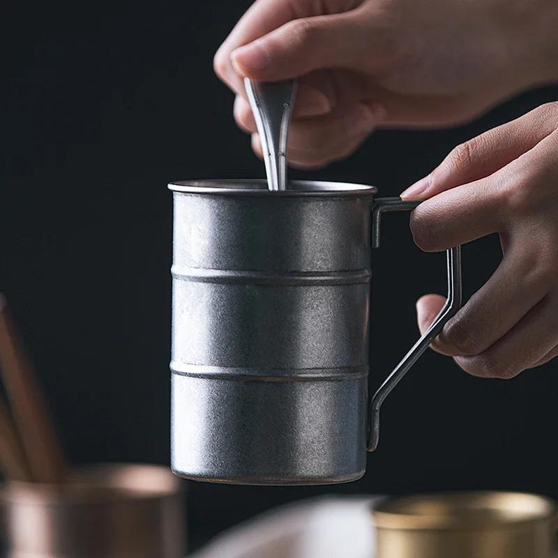 

Кружка из нержавеющей стали для улицы, путешествий, пикника, кемпинга, дорожная кофейная кружка, стакан для пива, металлическая кружка для молока и чая, чашка для питья воды 370 мл Approx. 370ml