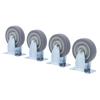 4 Pack Heavy Duty 4" Swivel Caster Wheels Rubber Wheels Capacity 1200Lbs