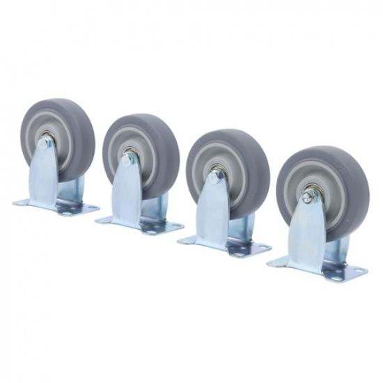 Набор из 4 шт. Прочные Поворотные Колеса 4 дюйма Резиновые Колеса Грузоподъемность 1200 фунтов