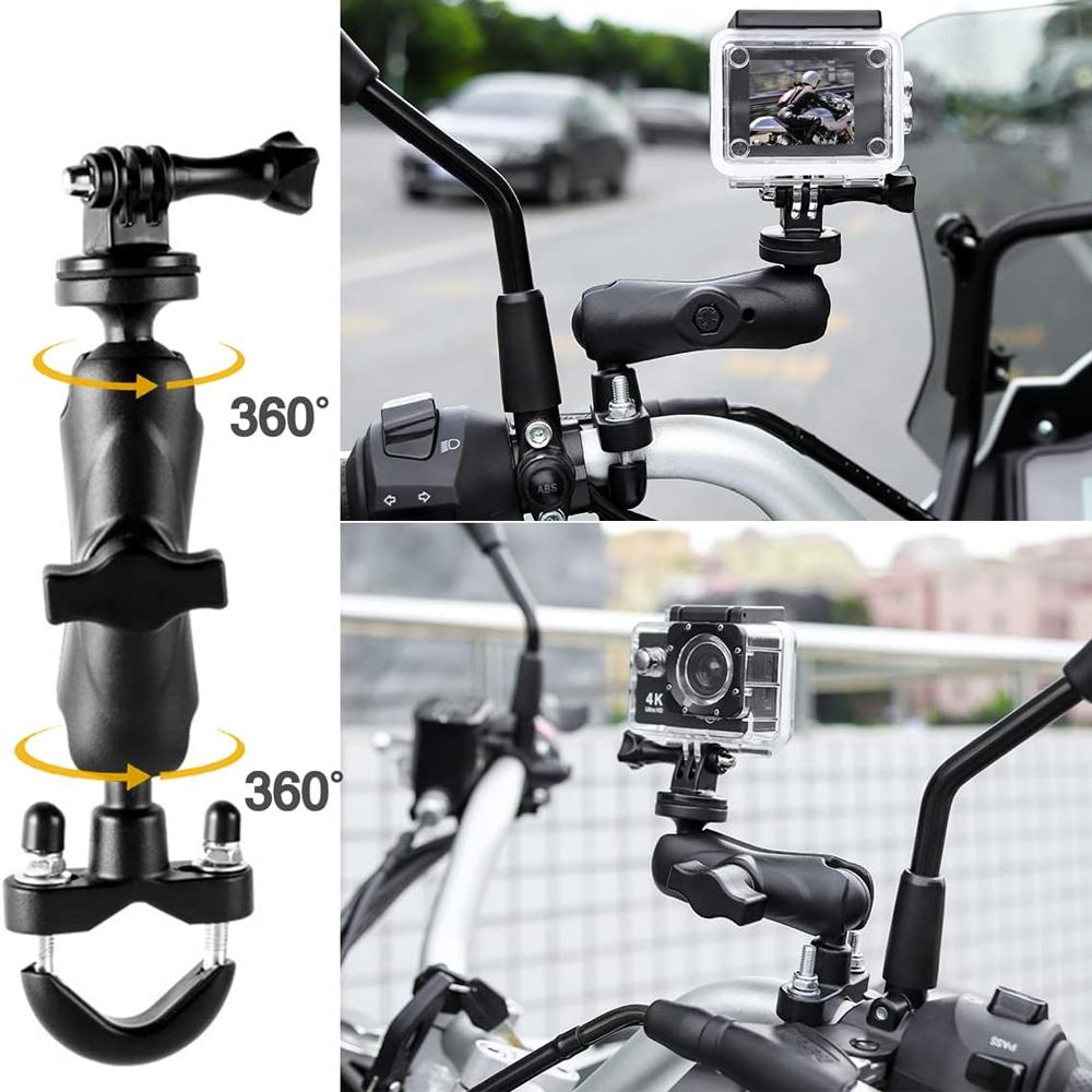 Motorcycle Handlebar Mount Mirror Holder Bicycle Mount For GoPro 13 12 11 10 9 Insta360 SJCAM DJI Osmo Action Camera Accessories