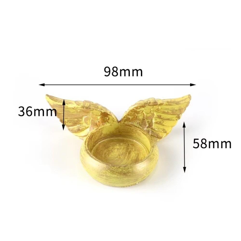 

Angel Wings Tabletop Candle Holders Resin Statue Home Decoration Candlelight Dinner Props Candlestick Holder жовтий
