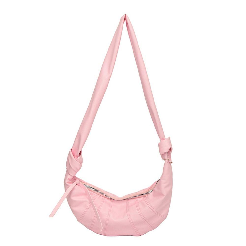 

Underarm Bag Hobo Bag Half Moon Shoulder Bag Fashion Croissant Bag Shopping рожевий