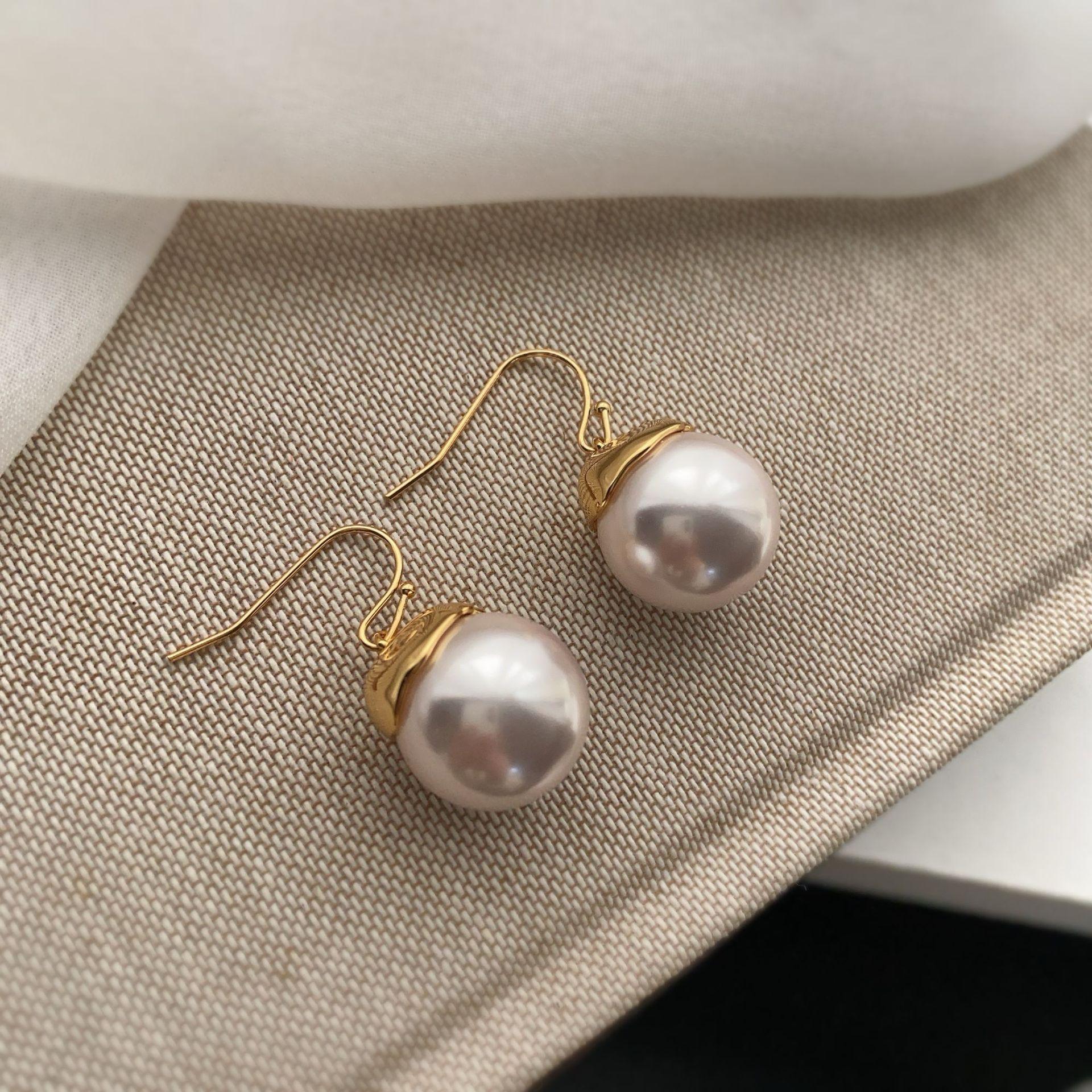 Niche Design Earrings, Artificial Pearls, Simple Personality, Niche Temperament, Ear Hooks, High-End Versatile Earrings, Women