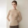Seamless Pure Cashmere High Neck Women's Slimming Knit Sweater