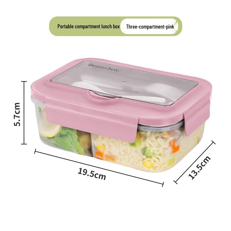 Microwave Safe Rectangular Lunch Box with Dividers