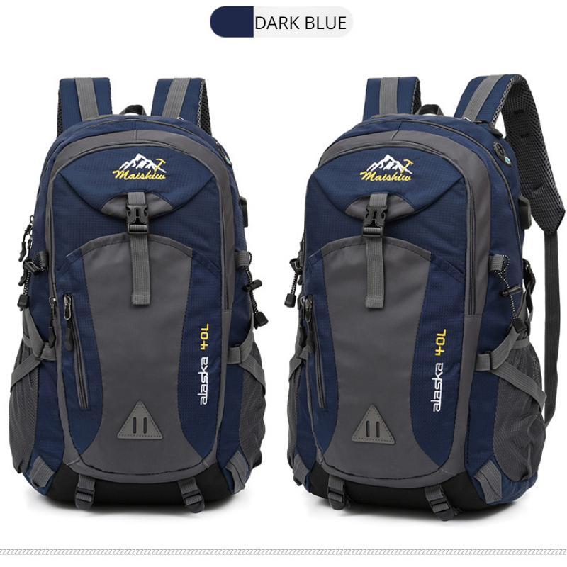USB Rechargeable Backpack Casual Sports School Bag for Men and Women Lightweight Outdoor Hiking Bag Large Capacity Travel Bag