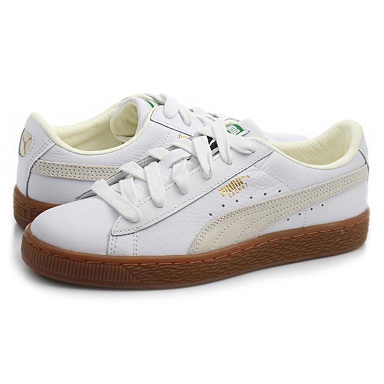 Puma Basket Classic Rubber Sole Retro Low-Top Sneakers Unisex Sneakers White 365078-01
