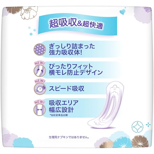 Whisper Ususara Anshin Large Capacity Pads, 80cc, 30 Pads, Unscented (Absorbent Pads, Incontinence Pads for Women) [Medium Flow]