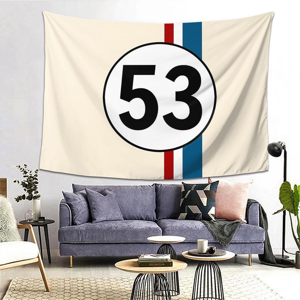 Herbie Number 53 Tapestry Decor Art Aesthetic Tapestries for Living Room Bedroom Home Wall Cloth Wall Hanging