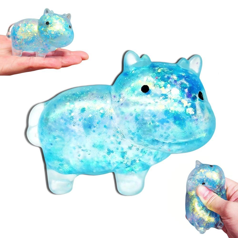 Soft Glitter Fidget Glitter Slow Rising Stress Ball Cute Soft Stress Ball  Anxiety Relief синий