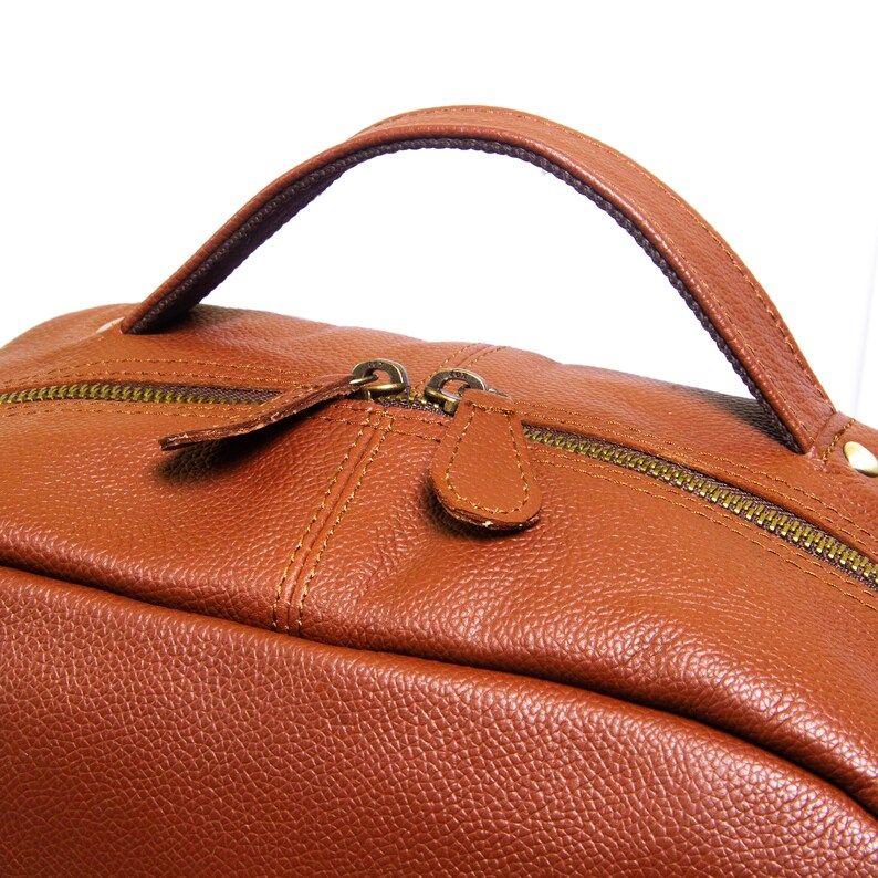 Handmade Leather Laptop Backpack: Personalized Travel Rucksack