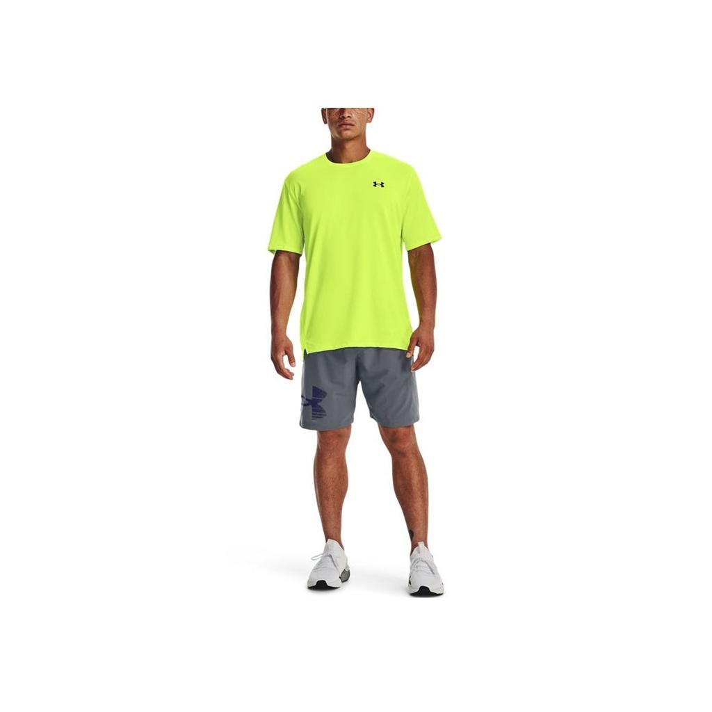 Under Armour Logo Printed Elastic Waist Training Sports Shorts Men Bottoms Gray 1377139-012