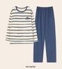 Spring Couple's Striped Pajama Set: Women's Pure Cotton Long Sleeve & Men's Loose Fit Homewear
