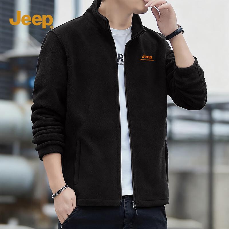 

Jeep Men s Stand-Up Collar Double-Sided Fleece Jacket M