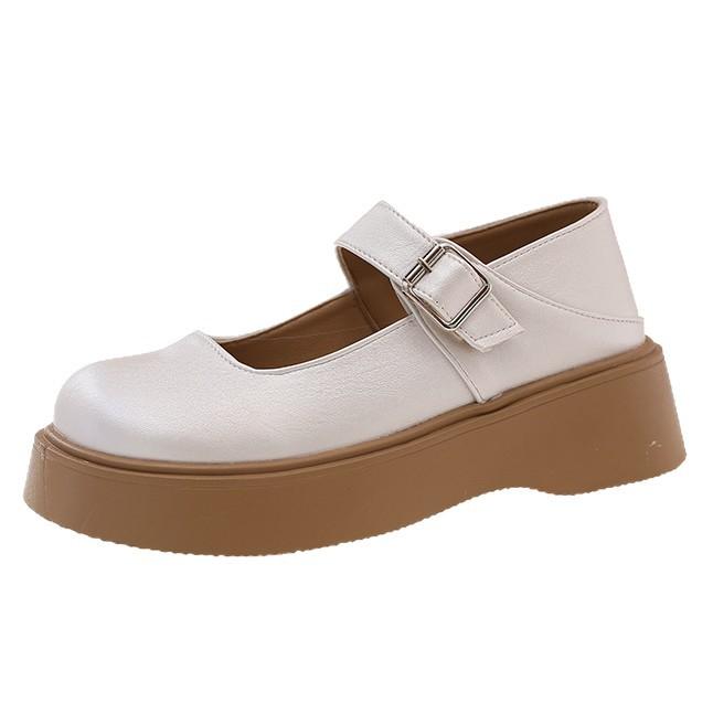 Platform Mary Jane Small Leather Shoes Women's Autumn 2025 New Japanese Jk Round Head with Skirt French Retro Single Shoes
