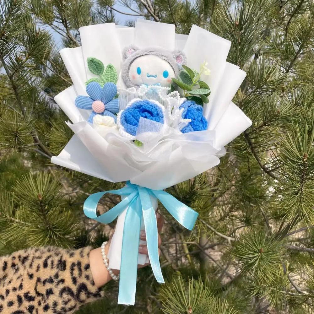 Bambole Gatto Kawaii Hello Kitty con Fiori Artificiali Bouquet Creativo Regali di Natale San Valentino Compleanno Laurea