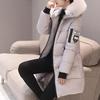 Cappotto invernale da donna in cotone Imbottito imbottito imbottito con cappuccio di media lunghezza antivento caldo tasche con cerniera Zip manica lunga tinta unita Slim Fit Lady
