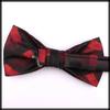 [White Fang] Bow Tie, Check Pattern, Polyester, FormalCasual, Stylish, Men's NC041 (Red)
