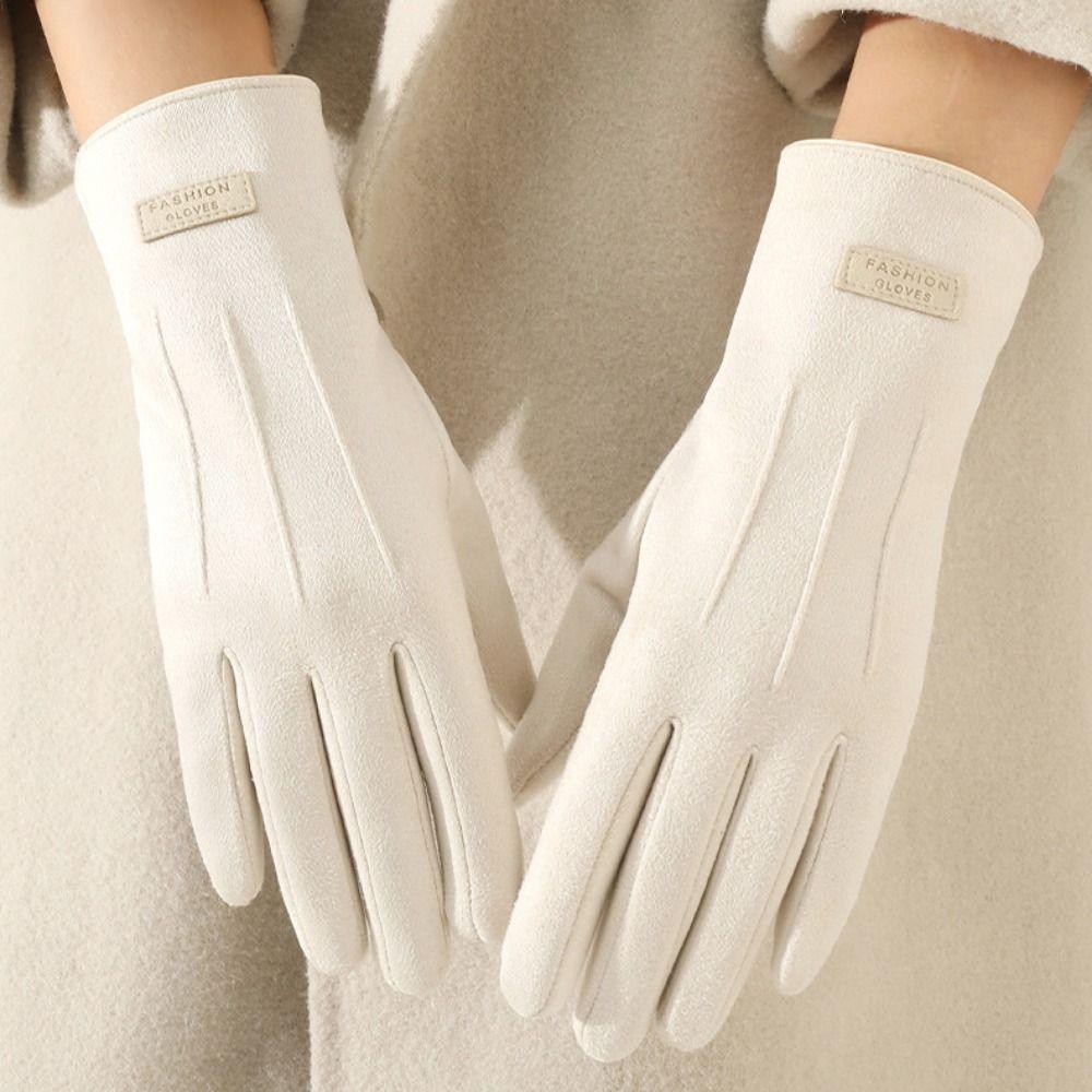 Thick Women Mittens Soft Suede Gloves All-Match Winter Cycling Gloves Girls