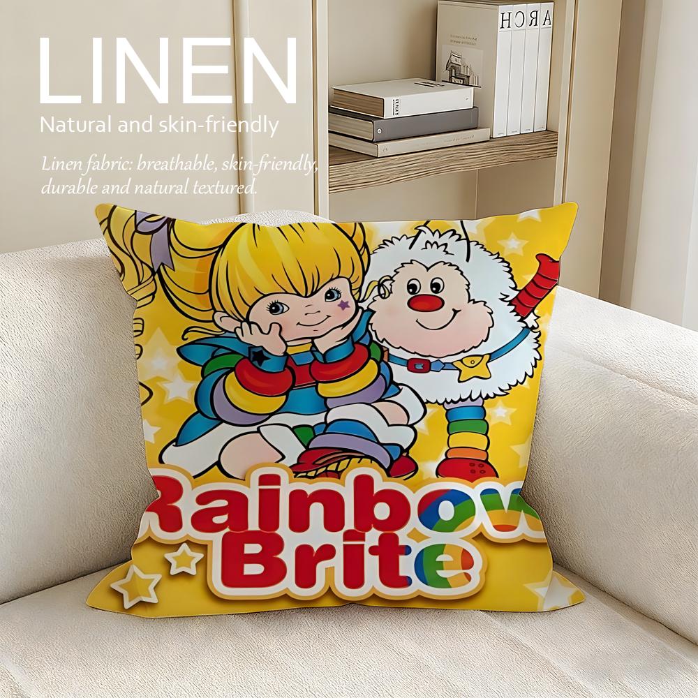 

Cute Rainbow Brite Cushion Cover Pillowcase Set Pcs x x Breathable Washable Sofa Cushion Cover 30X30cm