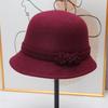 Herbst und Winter mitteljunge Mutter Woll-Topfhut Retro Blumen-Dekorations-Topfhut alte Dame Outdoor warmer Eimerhut Frau