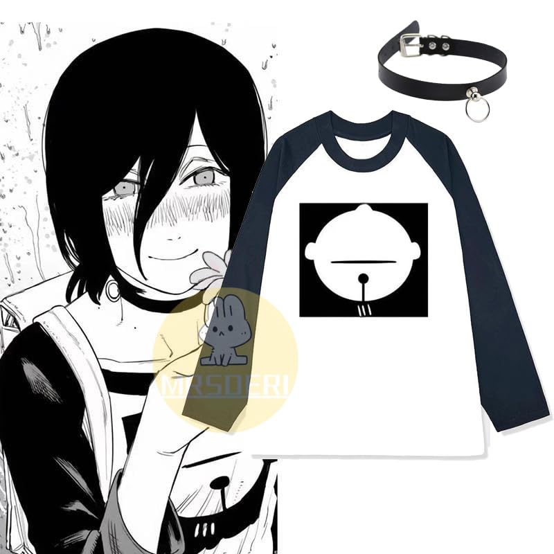 Chainsaw Man Reze Cosplay Long Sleeve with Choker Can Be Reze Goods Top Costume Everyday Wear Casual Fancy Dress Halloween Event [Mrsderi] T-Shirt