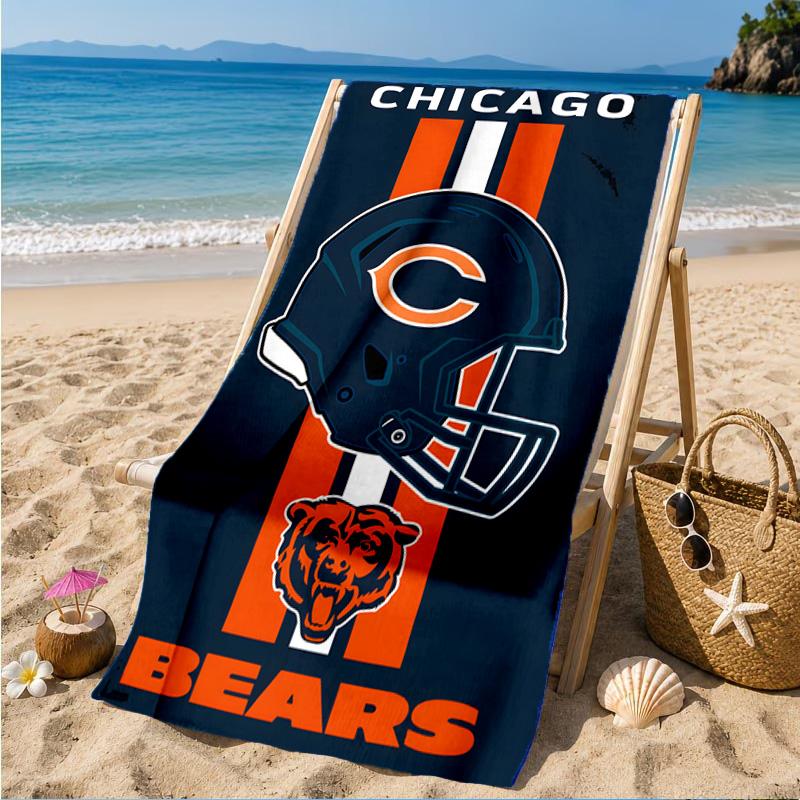 Chicago Bears  Beach Towel, Quick-drying, Easy to Care for, Suitable for Both Fitness and Beach Vacations,Sports Essential