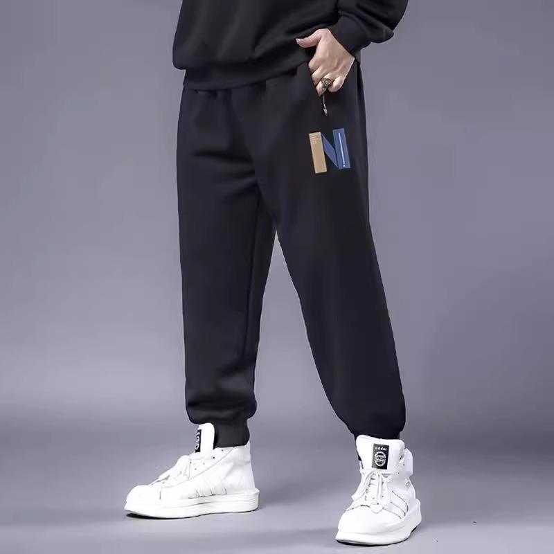 Trendy Oversized Men's Loose-Fit Straight-Leg Wide-Leg Casual Stretch Sports Trousers with Drape