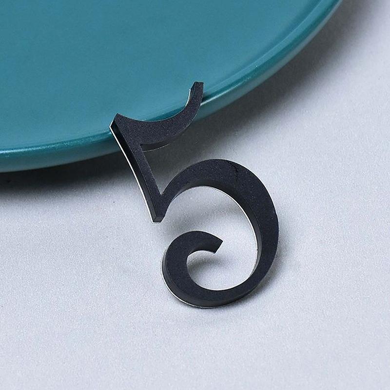 0-9 Acrylic Self Adhesive House Number Sticker Frosted Silver Gold Color Doorplate Home Door Plaque Numbers Sign New