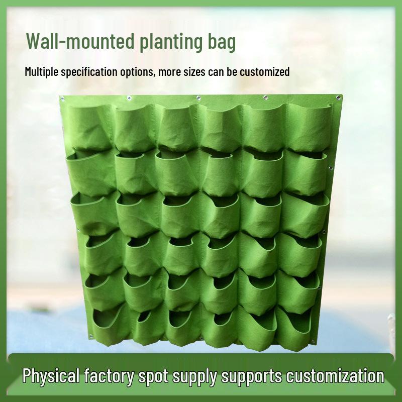 Wall-Mounted Vertical Garden: Non-Woven Felt Plant Bag for Home Gardening and Balcony Décor.