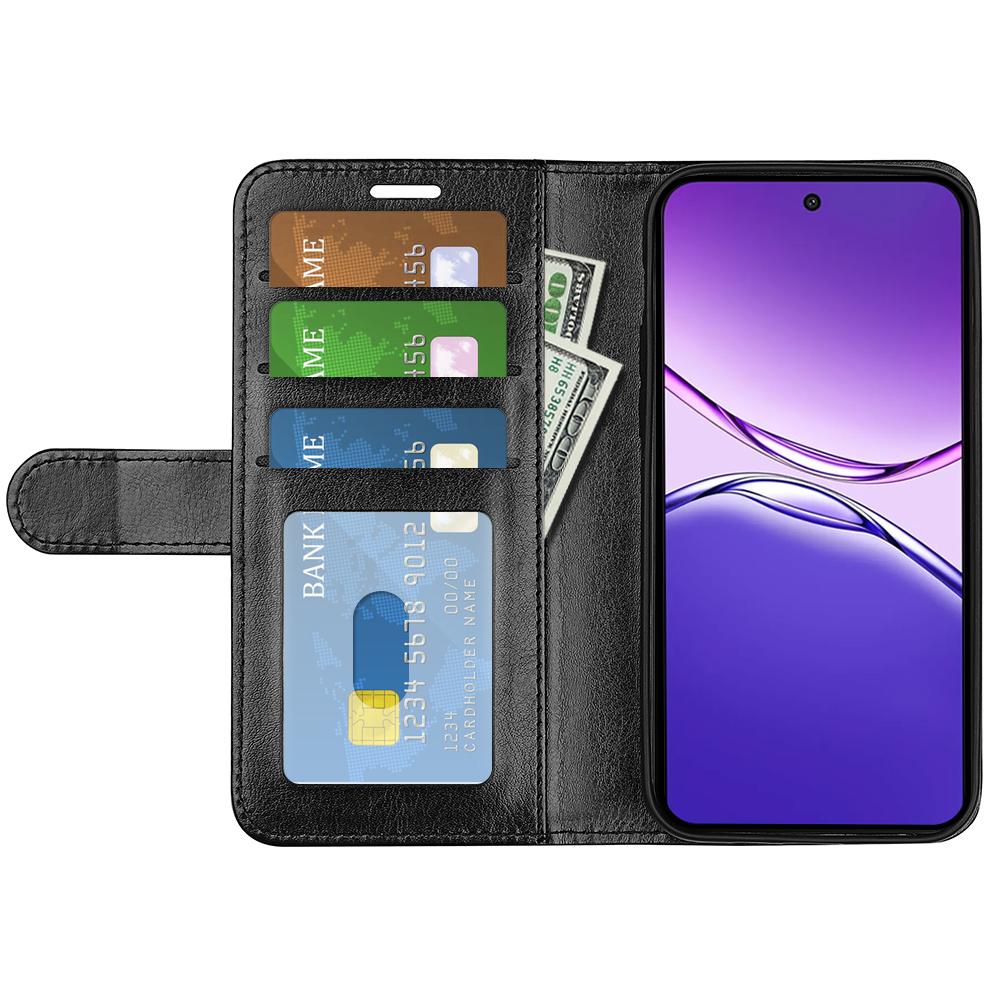 

For Oppo F29 Pro 5G Case Crazy Horse Texture Stand Leather Phone Cover Black