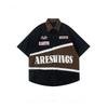 Men's American Retro Hiphop Street Racing Short-Sleeve Summer Shirt - Trendy, Motorcycle-Inspired, Loose, Thin Design