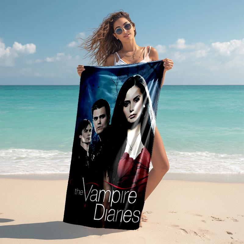1pc The Vampire Diaries1 Beach Towel, Comfortable and Thick, and Swimming/Bath/Picnic/Camping Towel, Suitable for Seaside Beaches