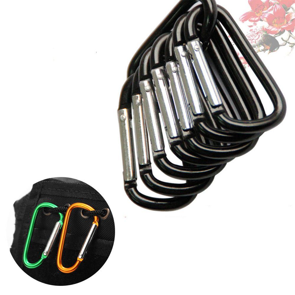 Equipment Black-color Aluminium Climbing Button Camping Hiking Hook Buckle Keychain Alloy Carabiner
