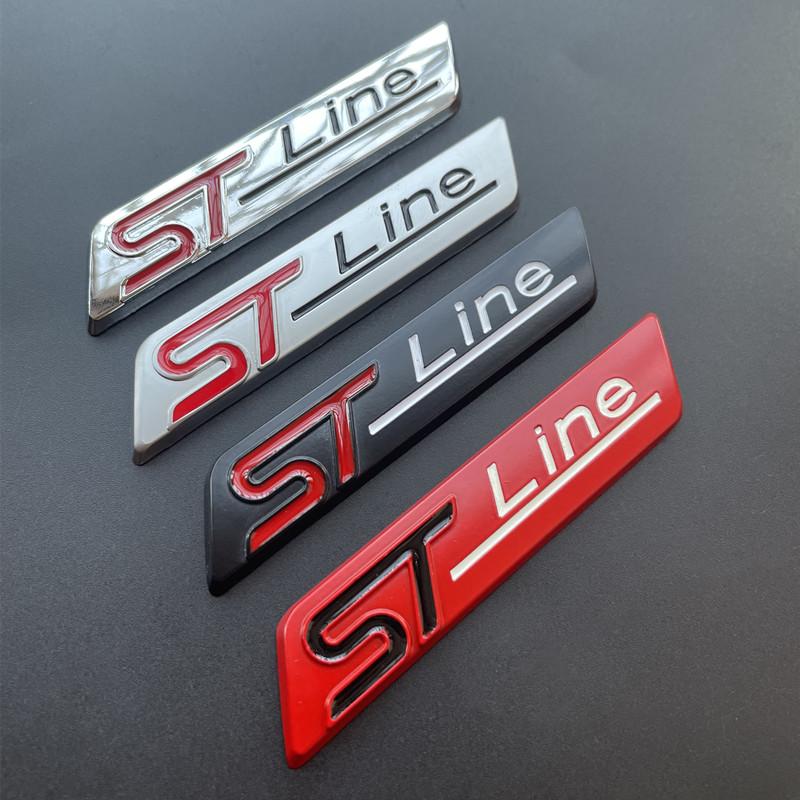 3D Metal Logo ST Line Sticker Car Trunk Fender Badge For Ford Mondeo Mk5 Puma Kuga Fiesta Focus ST Line Emblem Accessories AOV1