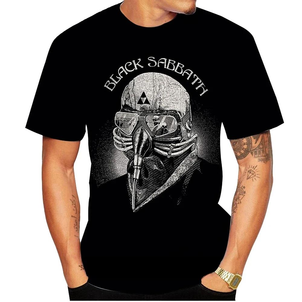 Black Metal Rock Band T Shirt Men Women Fashion Casual Graphic Short Sleeve Daily Fashion Plus Size Unisex O-Neck Pullover Tops