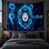 Arazzo Personalizzato da Appendere alla Parete con Motivo Manchester City Tessuto di Sfondo Artistico