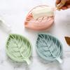 Leaf Shape Soap Box Double Layer Drain Soap Dish Plastic Soap Holder