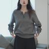 Women's High-End Half-Zip Sweater: Stylish, Cozy, Loose Knit Top for Autumn and Winter