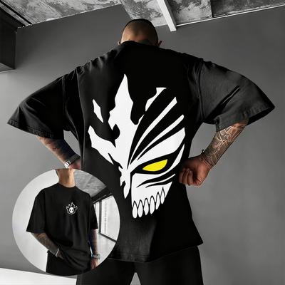 Camiseta Gráfica Vintage Oversize para Hombre Mujer Manga Corta Estampado de Anime Japonés 2026 Verano Y2k Streetwear Top Casual Harajuku