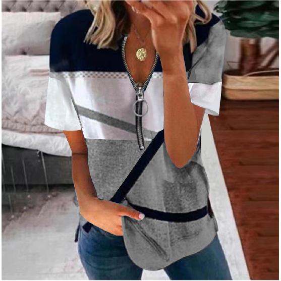 Travel New Women'S Retro Printed Shirt Casual Spring And Summer Breathable Cool Sexy Daily Date Short Sleeved T-Shirt Top